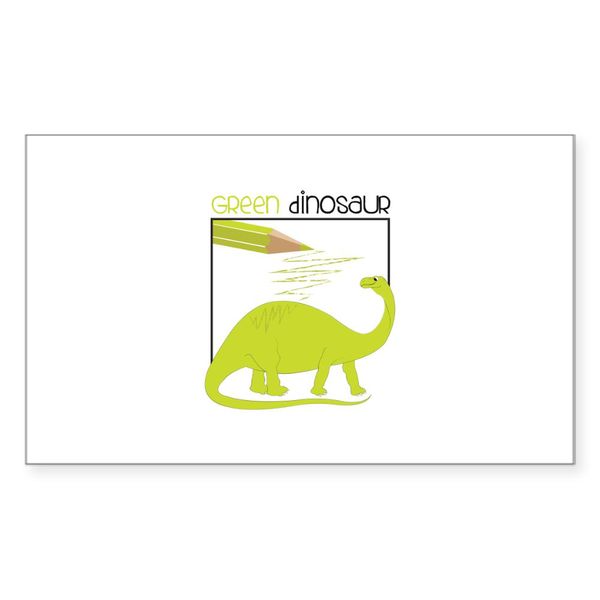 CafePress Green Dinosaur Sticker Rectangle Bumper Sticker Car Decal