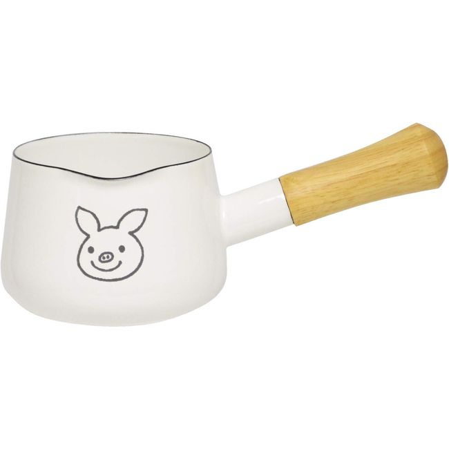 Gejinsha 78763-6 LuckyPig Home Milk Pan, 4.7 inches (12 cm), White