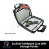 BowQier 2 Pistol Range Bag, Double Layer Explosion Proof Zipper Lockable Compartment Additional Magazine Storage Slot (9686BLK)