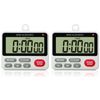 Sper Scientific 24-Hour Digital Lab + Kitchen Timer with LED Light 810001 - Precision Countdown Timer with Large Display, Loud Alarm & Clock Mode - for Cooking, Lab Experiments & More - 2 pc