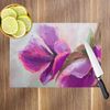 Retro Pink Flower Glass Chopping Board Kitchen Worktop Saver Protector