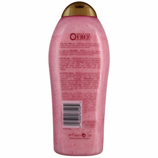 Ogx Body Scrub & Wash Rose Water & Pink Sea Salt 19.5 Ounce (577ml) (Pack of 3)