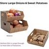 Mobilevision XL Bamboo Storage Bins for Pantry & Kitchen Cabinet Organizer Multi