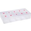 AOVNA 2 Pack 10 Spaces Compartments False Nail Art Tips Storage Box Nail Tips Container Plastic Nail Art Storage Box