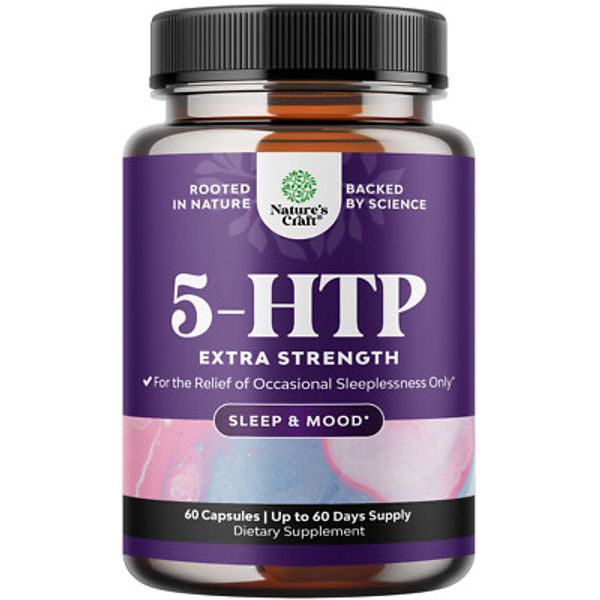 5HTP Supplement 5-Hydroxytryptophan - 5HTP 100mg per Serving Gentle Herbal Sleep