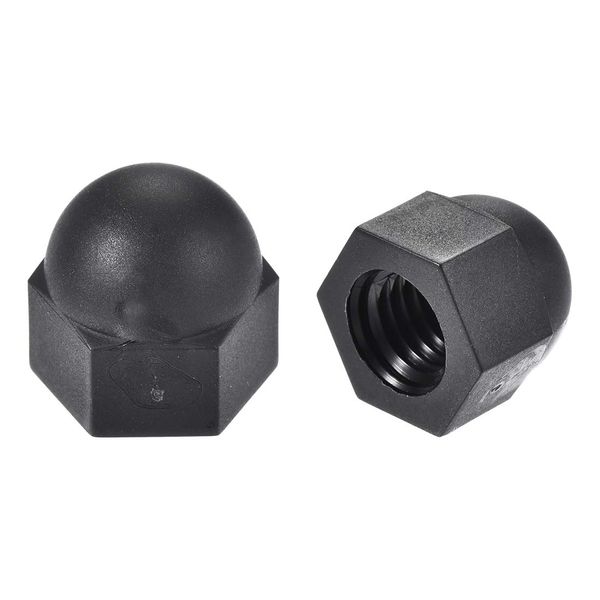 sourcingmap 10pcs M8 Plastic Bolt Nut Caps Inner Threaded Protection Covers Black