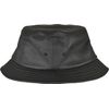 Flexfit Imitation Leather Bucket Hat, Black, One Size