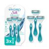 Schick Hydro Silk Razor Disposable Razors for Women with Moisturizing Serum, Basic Pack 3 Count