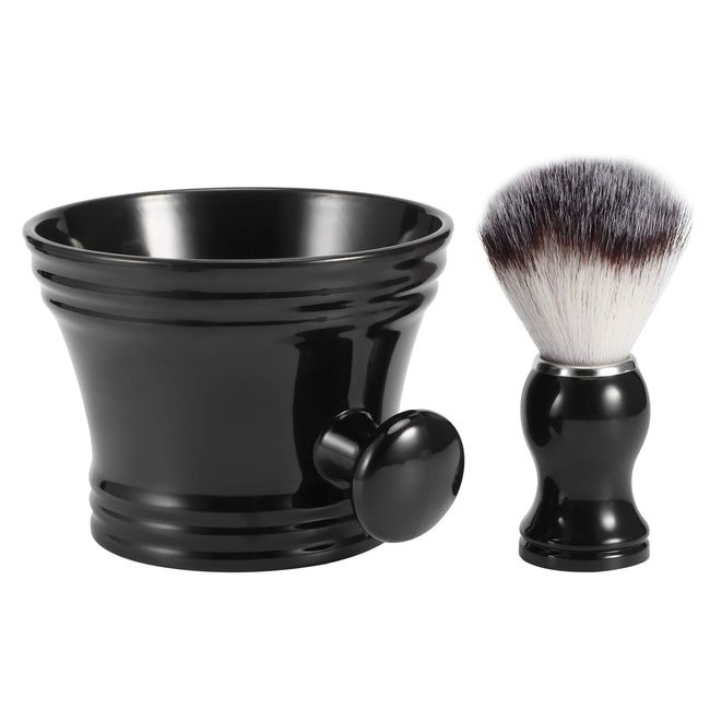 Yosoo Traditional Beard Shaving Tool Set-best Cup Bowl, Shaving Bowl Brush Wet Shaving Set 2 Piece Shaving Bowl, Beard Care Soft Haircut Shaving Tool Set