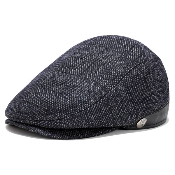 Superora Herren Schiebermütze Barett Cap Baumwolle Unisex Mütze 1920 Stil Herren-Schiebermütze Winter Warme Flat Cap mit Karomuster Baumwollmützen