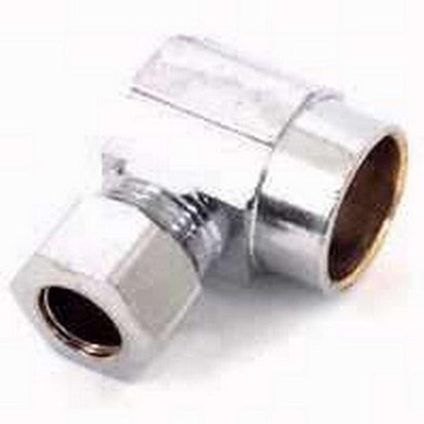 Plumb Pak PP77PCLF Brass Compression Angle Connector, Chrome-Plated, Lead-Free,