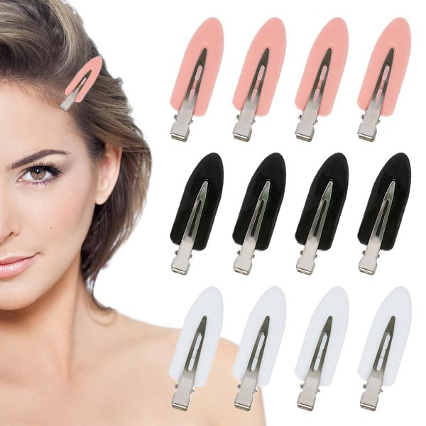 Jaimela 12 Stück Nahtlose Haarspange, Haar Spangen, Haar Pin Curl Clips kein Verbiegen, für Haarstyling, Make Up(3 Farben)