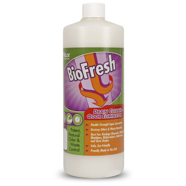 Biofresh – 酵素Drain Cleaner & Odor Eliminator。Deodorizes and Unclogs Smellyディスポーザー、洗濯マシン、Stinky Bathrooms and Slow排水ます。32 Fl Oz Concentrate with pleasant fragrance