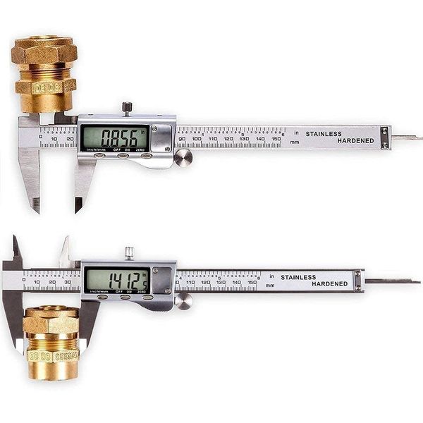 Digital Caliper, Caliper Measuring Tool with Stainless Steel, Electronic Micrometer Caliper with Large LCD Screen, Auto-Off Feature, Inch and Millimeter Conversion (6 Inch/150 mm)