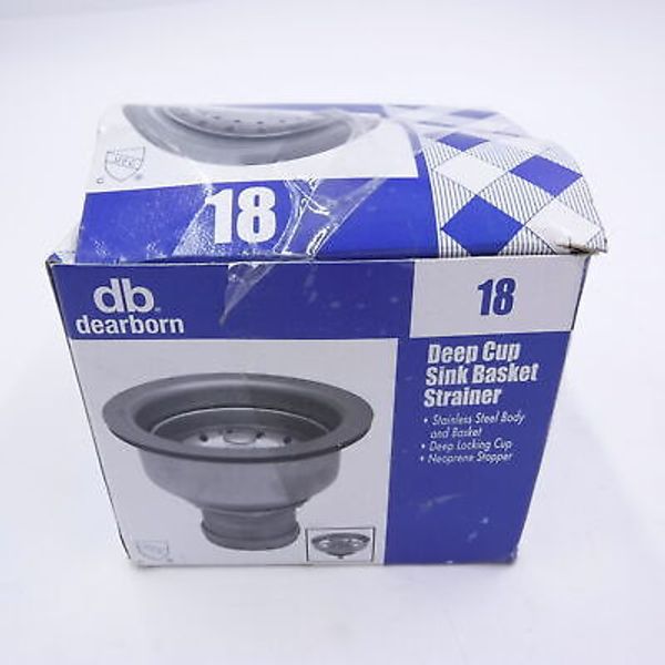 Deaborn 18 Deep Locking Cup Sink Basket Strainer Body and Basket