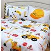 Double Bed Construction Duvet Cover Set Digger Trucks Tools Hammer Screw Reversible