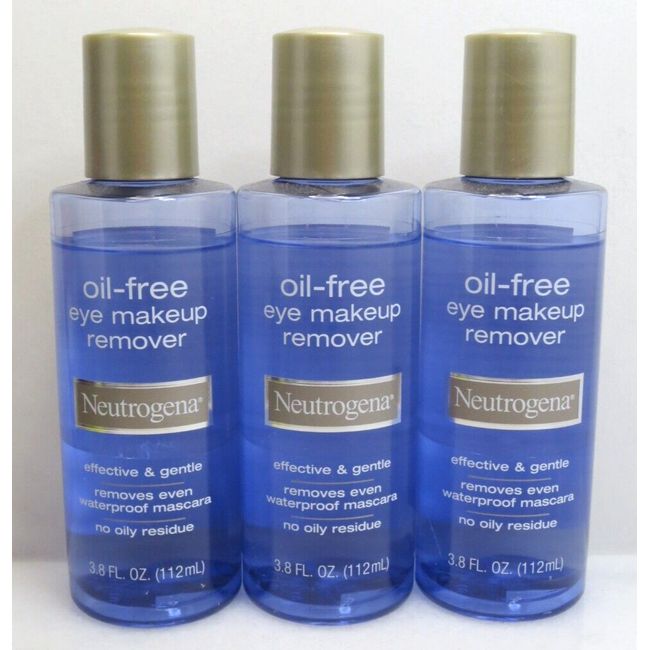 NEUTROGENA OIL-FREE EYE MAKEUP REMOVER 3.8 OZ - LOT OF 3