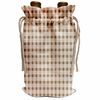 Wine Bag - Cream Beige Gingham Plaid Pattern PS Creations