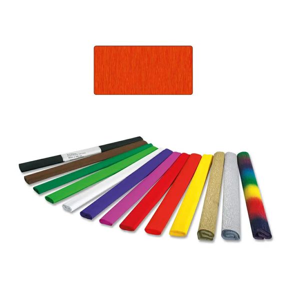 Crepe Paper, 1 Roll, 50 x 250 cm, Orange