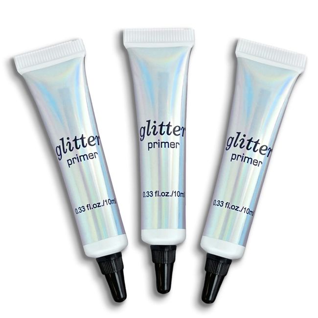 Glitter Eyeshadow Primer, Long Lasting & Smudgeproof Eye Makeup Base Gel, Matte Eyeshadow Base for Oily Lids, Pack of 3