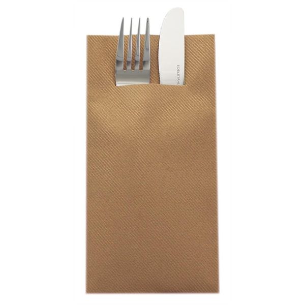 Sovie HOME Airlaid Cutlery Napkins Plain 40 x 40 cm High-Quality Fabric-Like Disposable Napkins as Cutlery Bag Ideal for Weddings and Parties (Bronze) Pack of 12