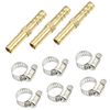A ABSOPRO Copper Hose Barb Fitting Connector with Clamps 6mm