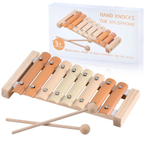 Ehome Xylophone, Baby Musical Instruments Montessori Musical Toys for Toddlers 1-3, Modern Boho Xylophone for Kids, Neutral Colors Percussion Instruments Set, Preschool Baby Musical Toys, Baby Gifts