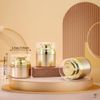 3pcs Golden Refillable Vacuum Pump Cream Jar Side Leaking 1.0 oz 30ml Empty Bottle Cosmetic Air Pump Jars Travel Containers Lotion Cream Dispenser for Creams Lotion Moisturizer