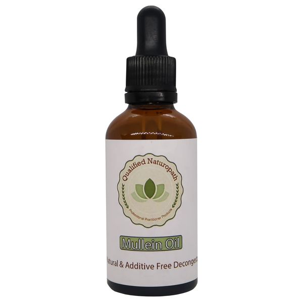 Mullein Oil Liquid Drops - 60ml - in Glass Bottle with Pipette