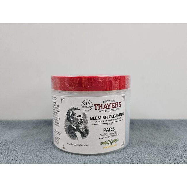 THAYERS Alcohol-Free Witch Hazel Blemish Clearing Pads, 60 Pads