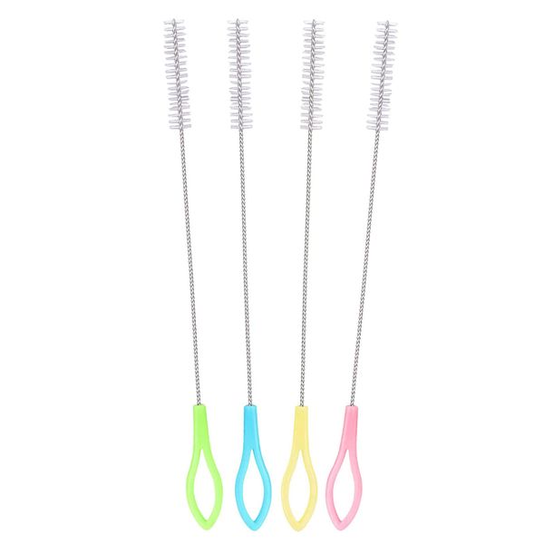 adspow 4 pieces Straw Brushes,Reusable Straws Cleaning Brush,test tube brushes,Nylon Brushes Straw Cleaning Brushes Suitable for baby bottles, water cups, test tubes, etc.