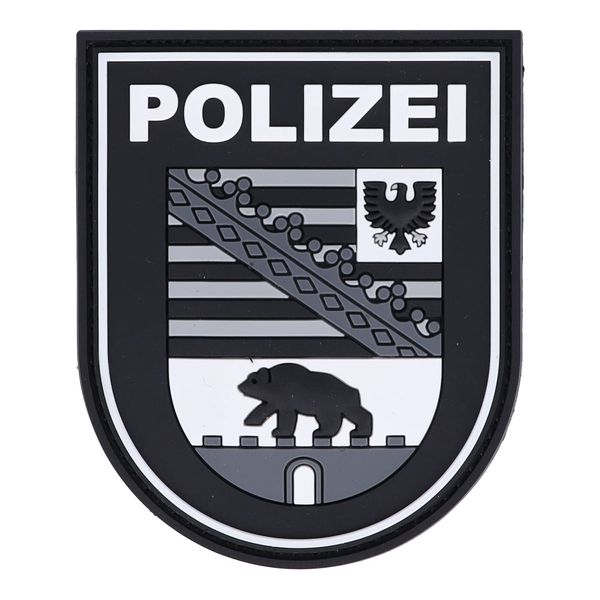 RescPol Rubber Patch Police Saxony-Anhalt Camouflage, black/grey