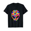 UFO Alien ET Puzzle Autism Puzzle T-Shirt, black, s