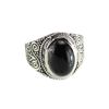 'budawi® – 925 Sterling Silver Toe Ring with 2 Black