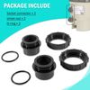 For Pentair Quad D.E. Filter 270100 Pool Valve Adaptor Replacement Kit Black