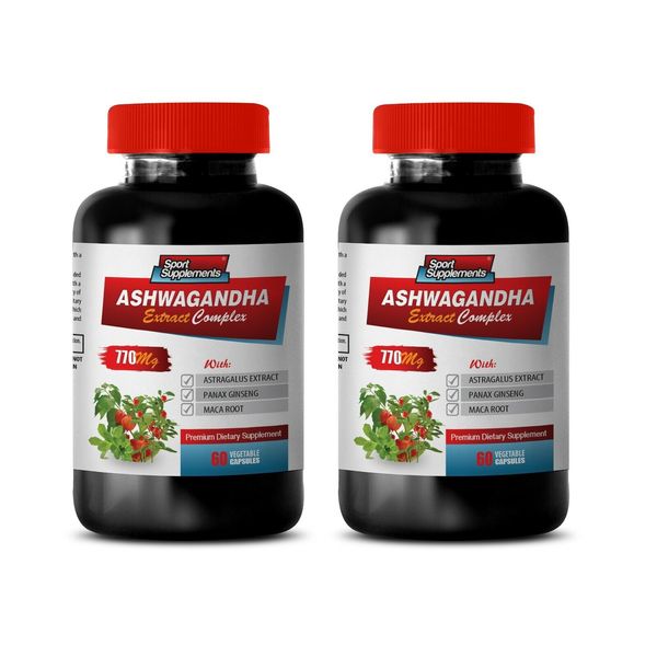 stress relief pills - ASHWAGANDHA ROOT COMPLEX 770mg - 2 Bottles