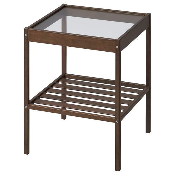 NESNA Bedside Table - Dark Brown 14x14 Inch 905.329.52
