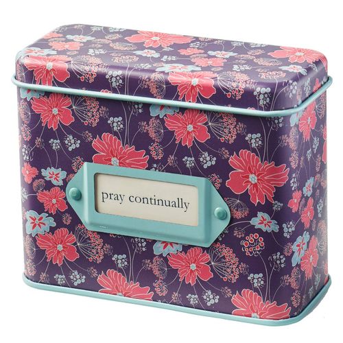 Christian Art Gifts Prayer Cards In Tin | Pray Continually – 50 Double Sided Cards| Bible Verse Encouraging Gift for Women
