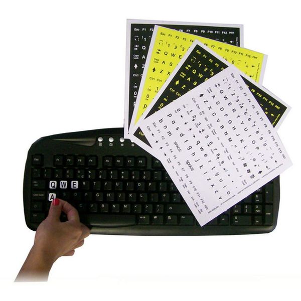 Keytools Large Print/High Visibility Keyboard Key Stickers - 4 versions included