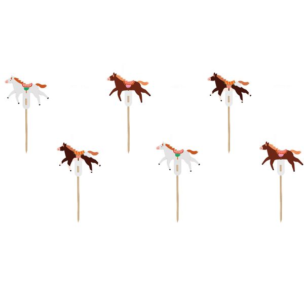Süße charmante Cake Toppers Pferde Pony Kuchenstecker Geburtstag Mädchen Topper Kuchendeko Made in EU Geburtstagskuchen Deko Cupcakes Muffins Pferd Reiter Party Reitschule