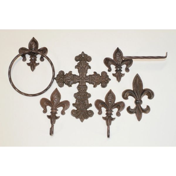 Cast Iron French Victorian Theme Bathroom Hardware Accessories Set Collection