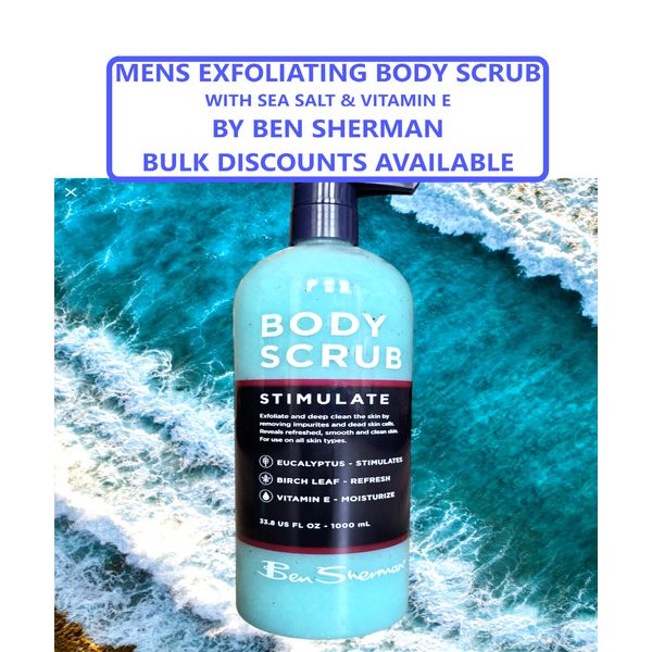 TAKE 2 GET 20% OFF Ben Sherman Exfoliating Mens Body Scrub Sea Salt +Vitamin E