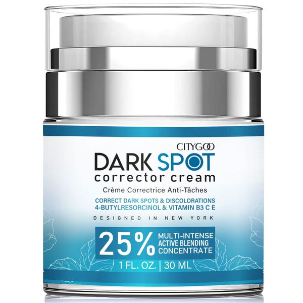 Dark Spot Remover for Face and Body: Dark Spot Corrector Cream - All Natural Ingredient 4-Butylresorcinol Kojic Acid Lactic Acid and Salicylic Acid 1 Fl Oz