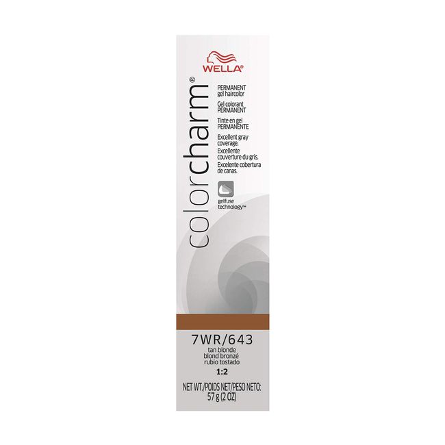 WELLA colorcharm Permanent Gel Hair Color for Gray Coverage, 7WR Tan Blonde, 2 oz