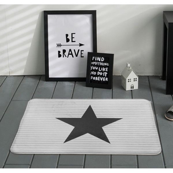 Scandinavian folklore style Star and stripes pentagon door yoga mat rug 60x90cm