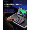 Donner MIDI Pad Controller Keyboard USB Type-C, Professional Drum Pad Machine Beat Maker with 16 Pads, MIDI out, 2 Assignable Fader and Knobs (STARRYPAD MINI, Black)