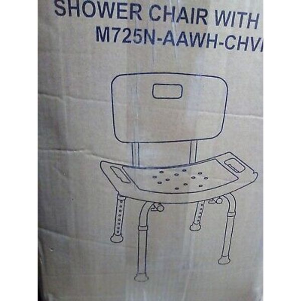 Tool-Free Assembly Adjustable Shower Chair With Back Bathtub Seat White Open Box