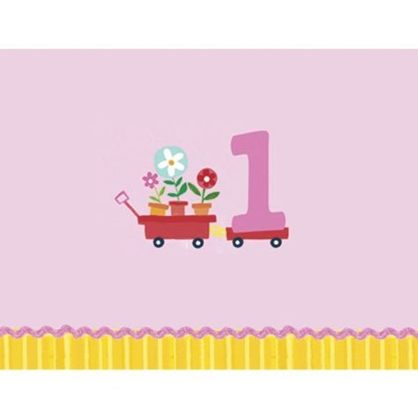 Baby Girl's First Birthday Invitations, 8ct