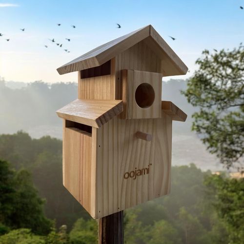 Bird House for Bluebird, Finch, Wren, Chickadee, Tree Swallow, Wild Birds, Woodpecker, Outdoor Nesting Box, Easy-to-Open (Unfinished DIY)
