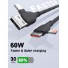 BQO 4 in 1 Charging Cable 60W Max for tablets, desktop, PC, laptops (Black, 3.3FT)